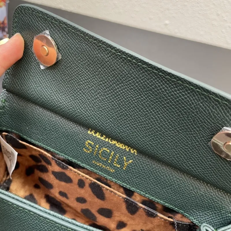 D&G Dark Green Mini Top Handle Crossbody Bag 222 - Image 9