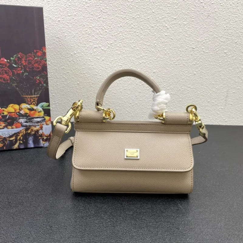 D&G Beige Small Top Handle Crossbody Handbag 223