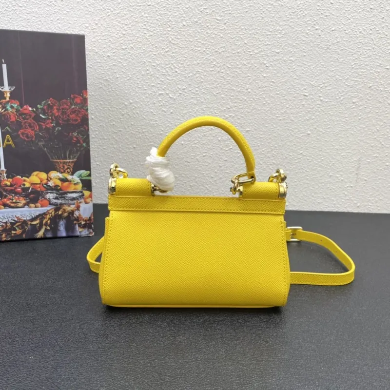 D&G Yellow Mini Top Handle Handbag 224 - Image 3