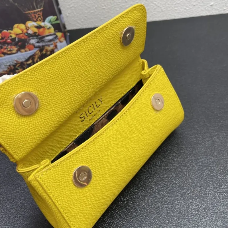D&G Yellow Mini Top Handle Handbag 224 - Image 8