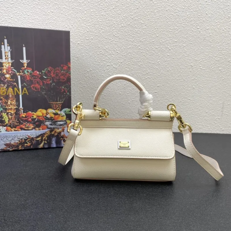 Dolce & Gabbana Cream Mini Top Handle Crossbody Bag 225