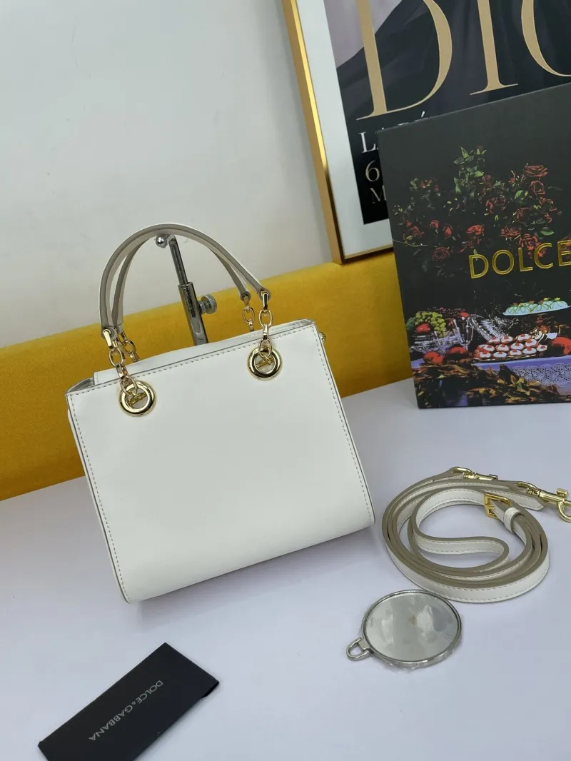 Alternative view of Dolce Gabbana White Leather Handbag with Strap