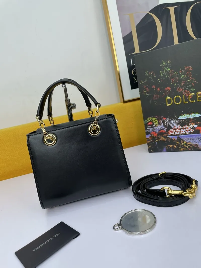 Alternative view of Dolce Gabbana Black Leather Handbag 229