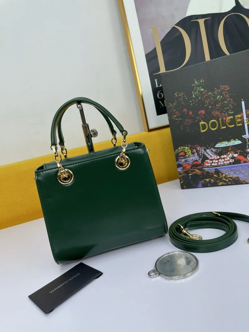 Alternative view of Dolce Gabbana Dark Green Leather Handbag 230