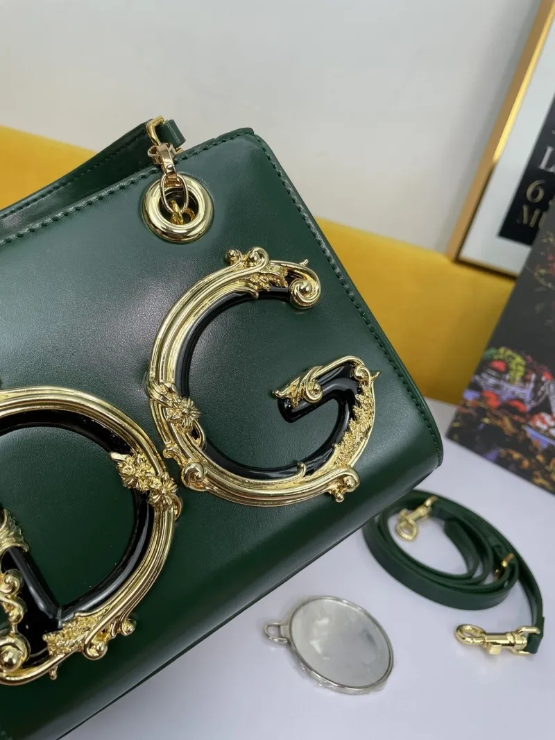 Dolce Gabbana Dark Green Leather Handbag 230 - Image 4
