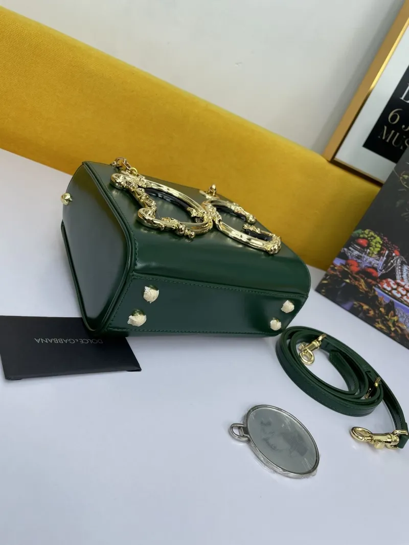 Dolce Gabbana Dark Green Leather Handbag 230 - Image 5