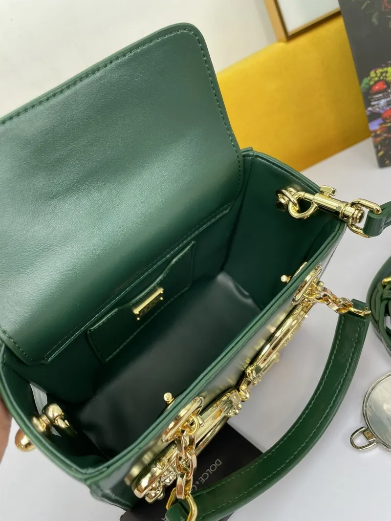 Dolce Gabbana Dark Green Leather Handbag 230 - Image 8