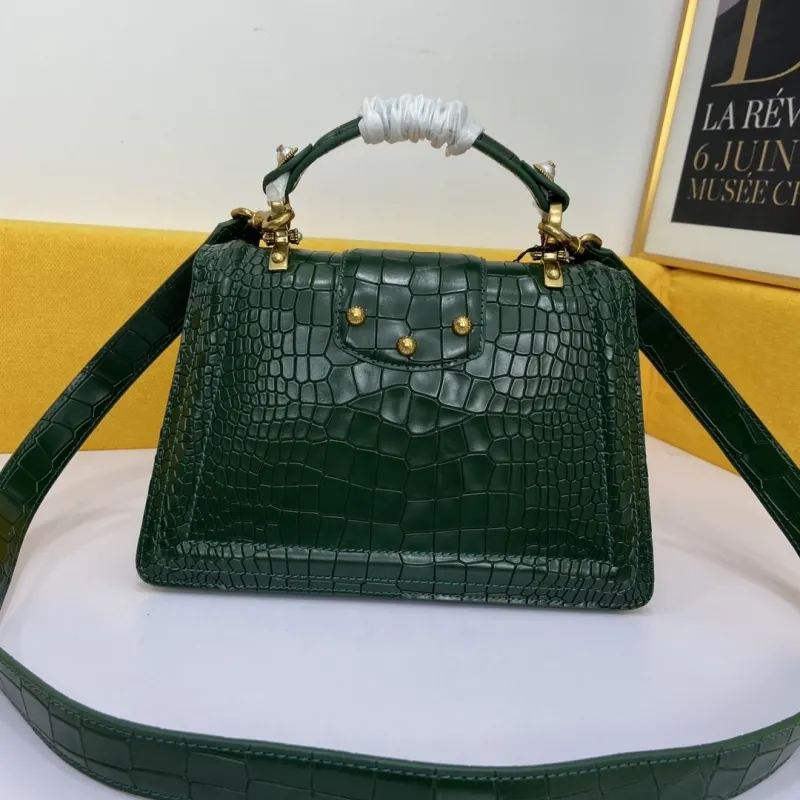 DG Dark Green Crocodile Embossed Handbag - Image 3