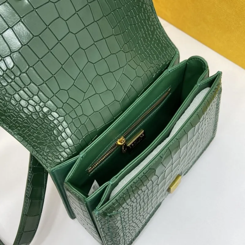 DG Dark Green Crocodile Embossed Handbag - Image 7