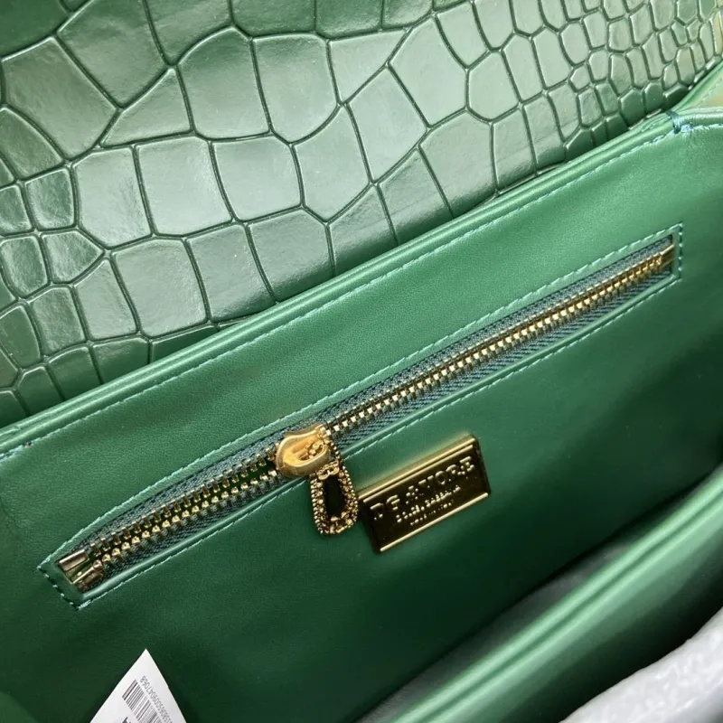 DG Dark Green Crocodile Embossed Handbag - Image 8