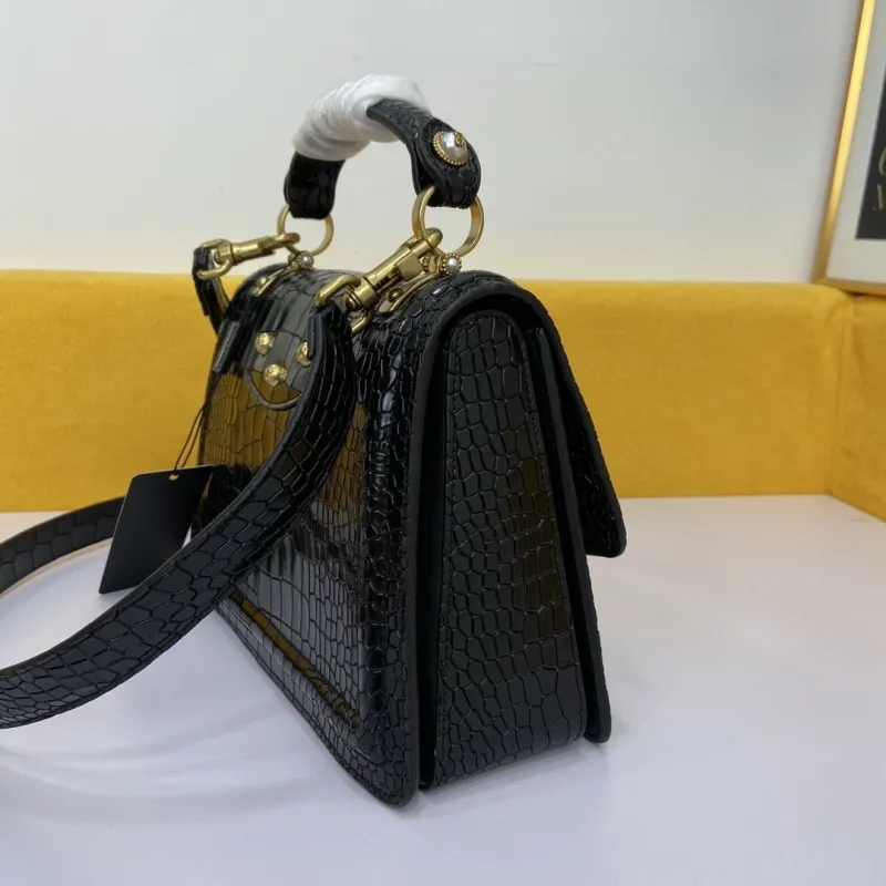 Alternative view of D&G Black Crocodile Embossed Top Handle Handbag