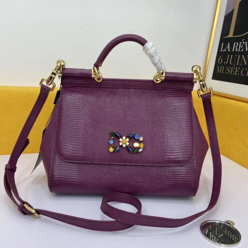 Alternative view of D&G Crystal Logo Lizard Leather Handbag SKU 242