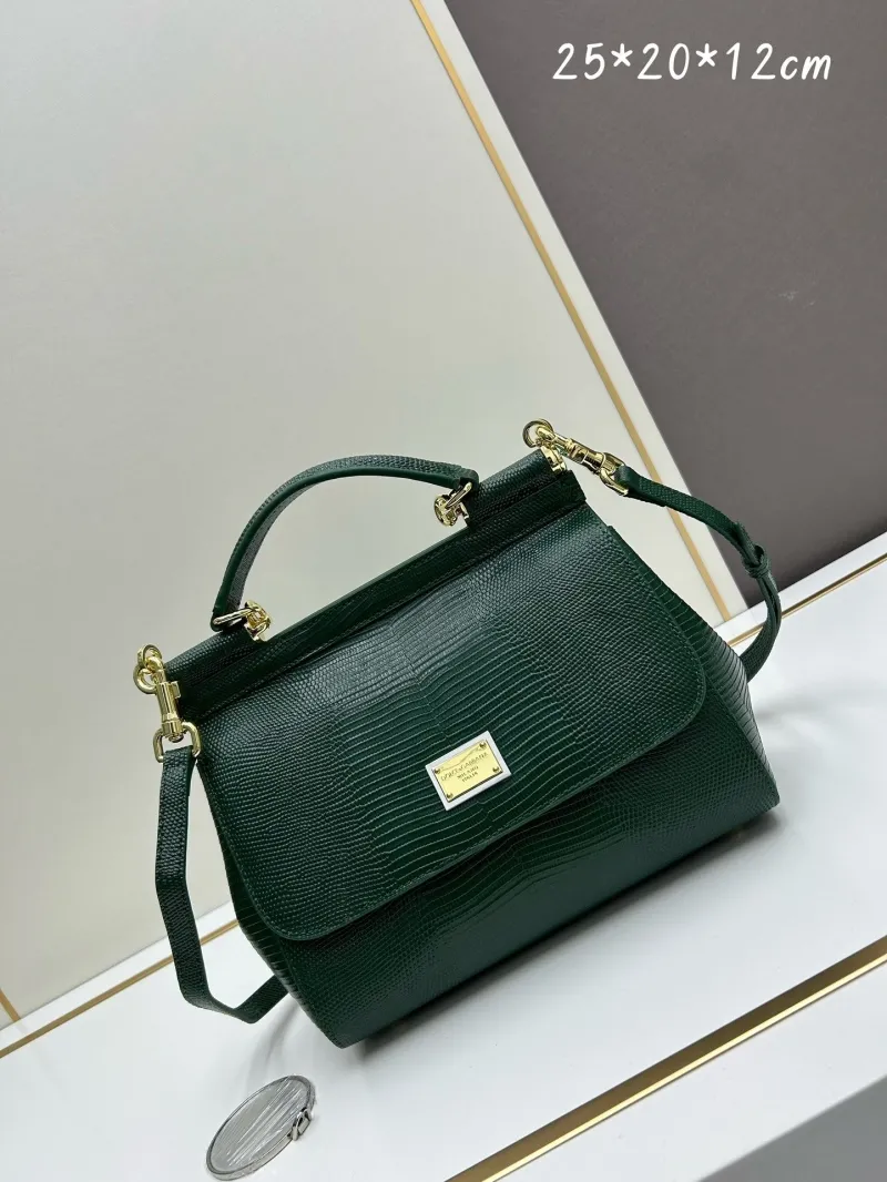 D&G Dark Green Lizard Handbag 25x20x12cm 246