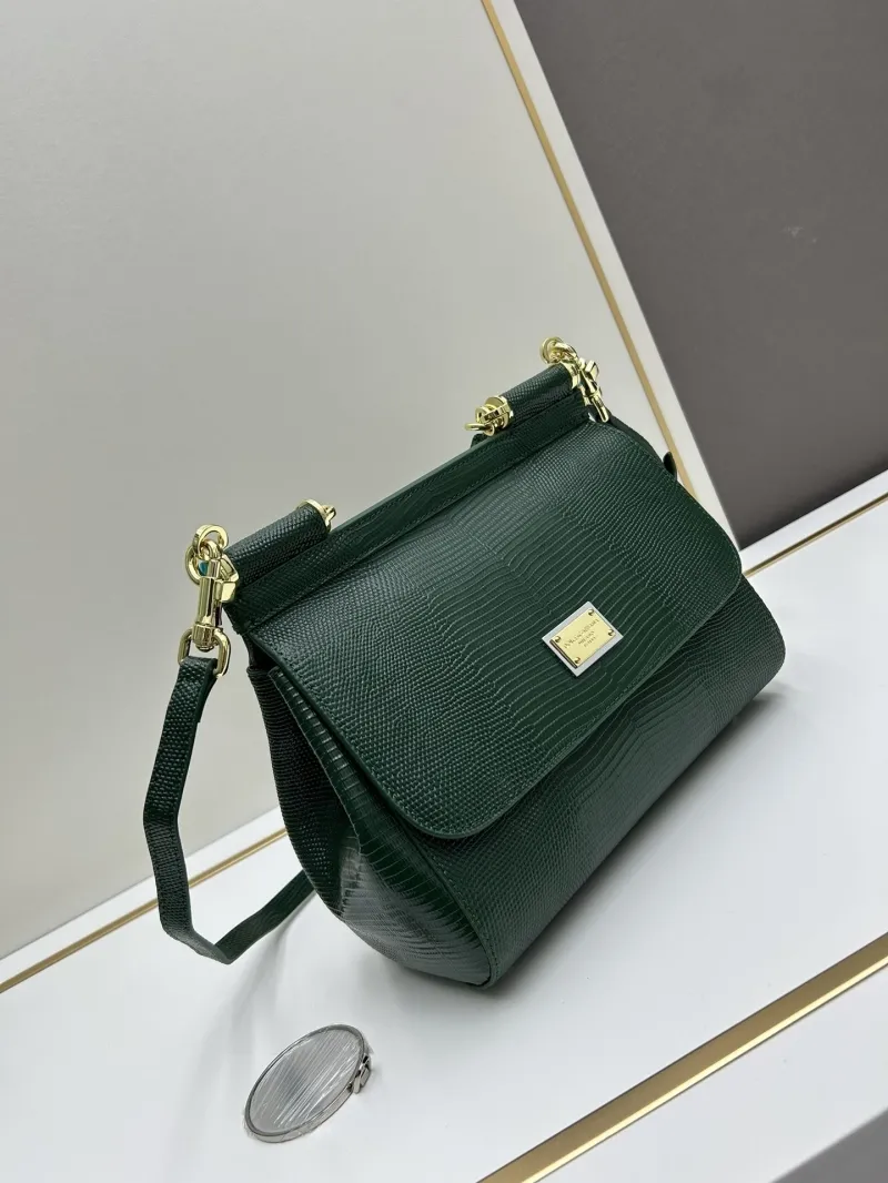 Alternative view of D&G Dark Green Lizard Handbag 25x20x12cm 246