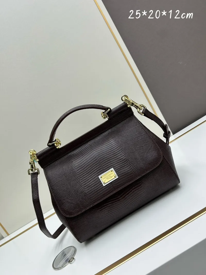 D&G Brown Lizard Embossed Handbag Model 247