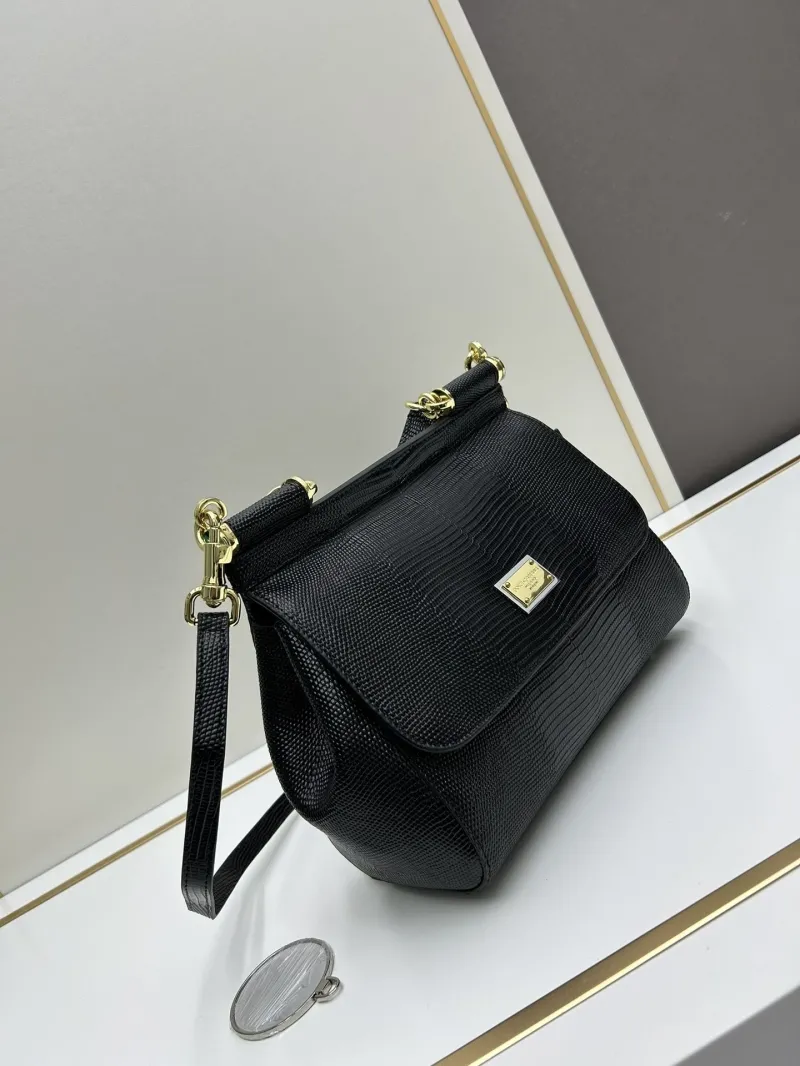 Alternative view of D&G Black Lizard Embossed Top Handle Handbag
