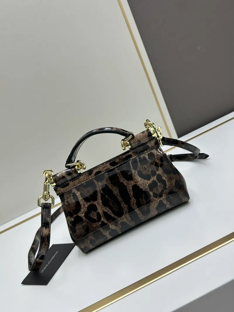Dolce Gabbana Leopard Print Mini Crossbody Handbag - Image 3