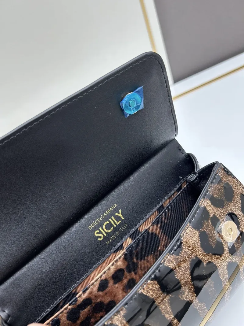 Dolce Gabbana Leopard Print Mini Crossbody Handbag - Image 8