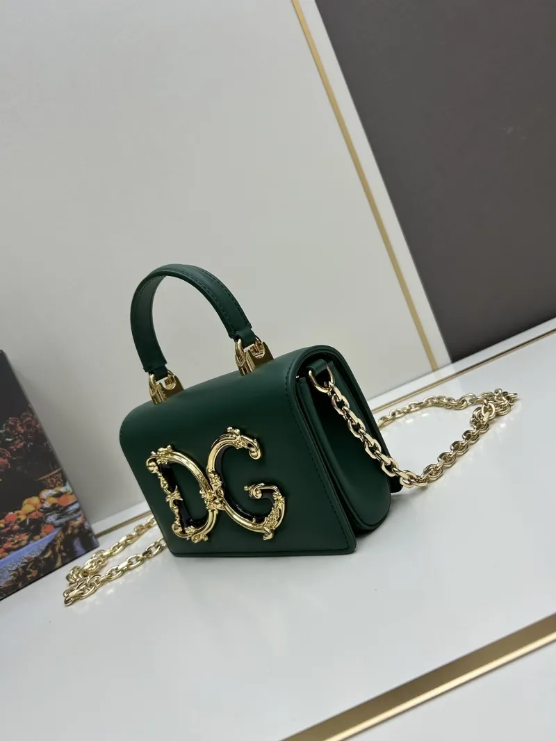 Alternative view of D&G Green Leather Top Handle Crossbody Bag