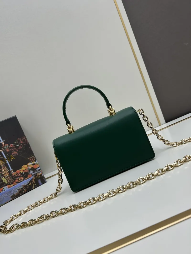 D&G Green Leather Top Handle Crossbody Bag - Image 3