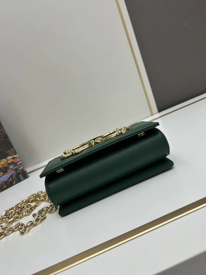 D&G Green Leather Top Handle Crossbody Bag - Image 5