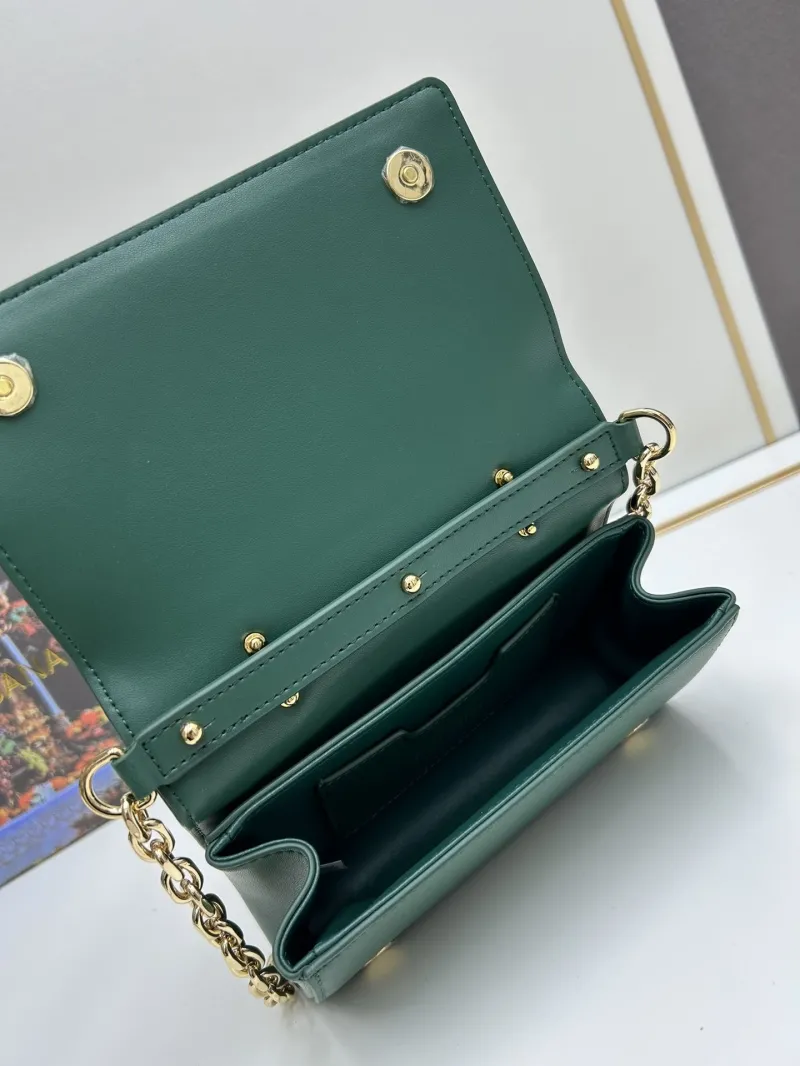 D&G Green Leather Top Handle Crossbody Bag - Image 7