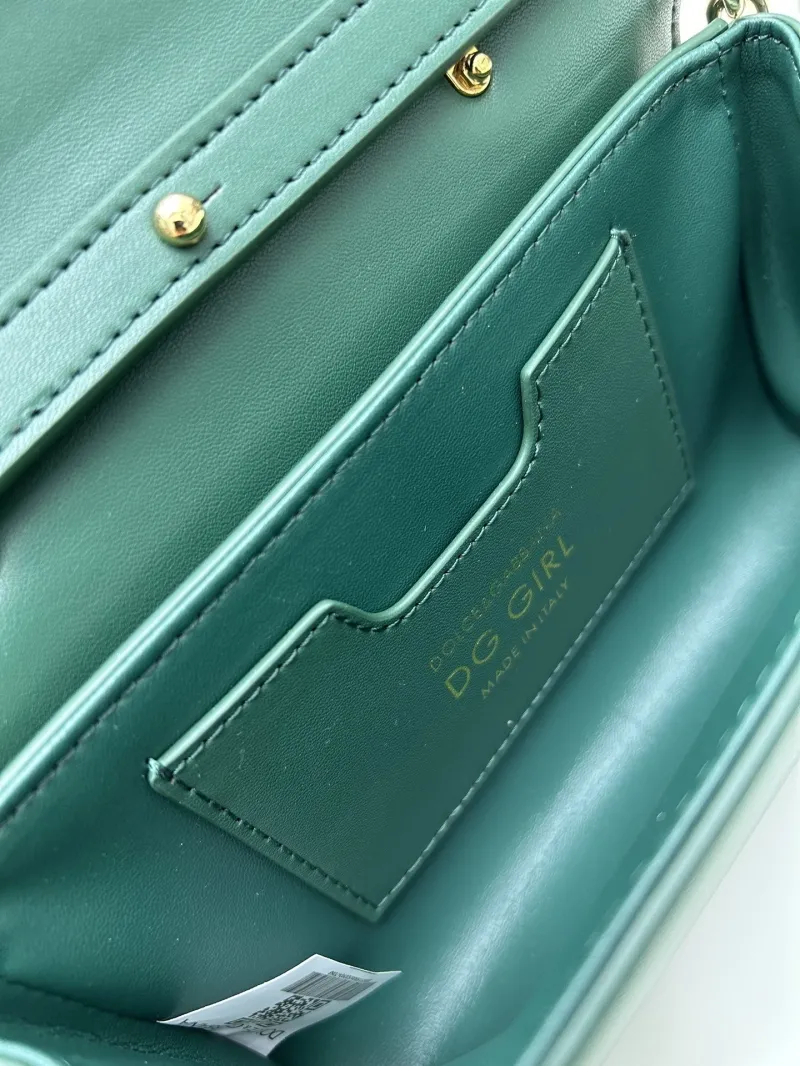 D&G Green Leather Top Handle Crossbody Bag - Image 8