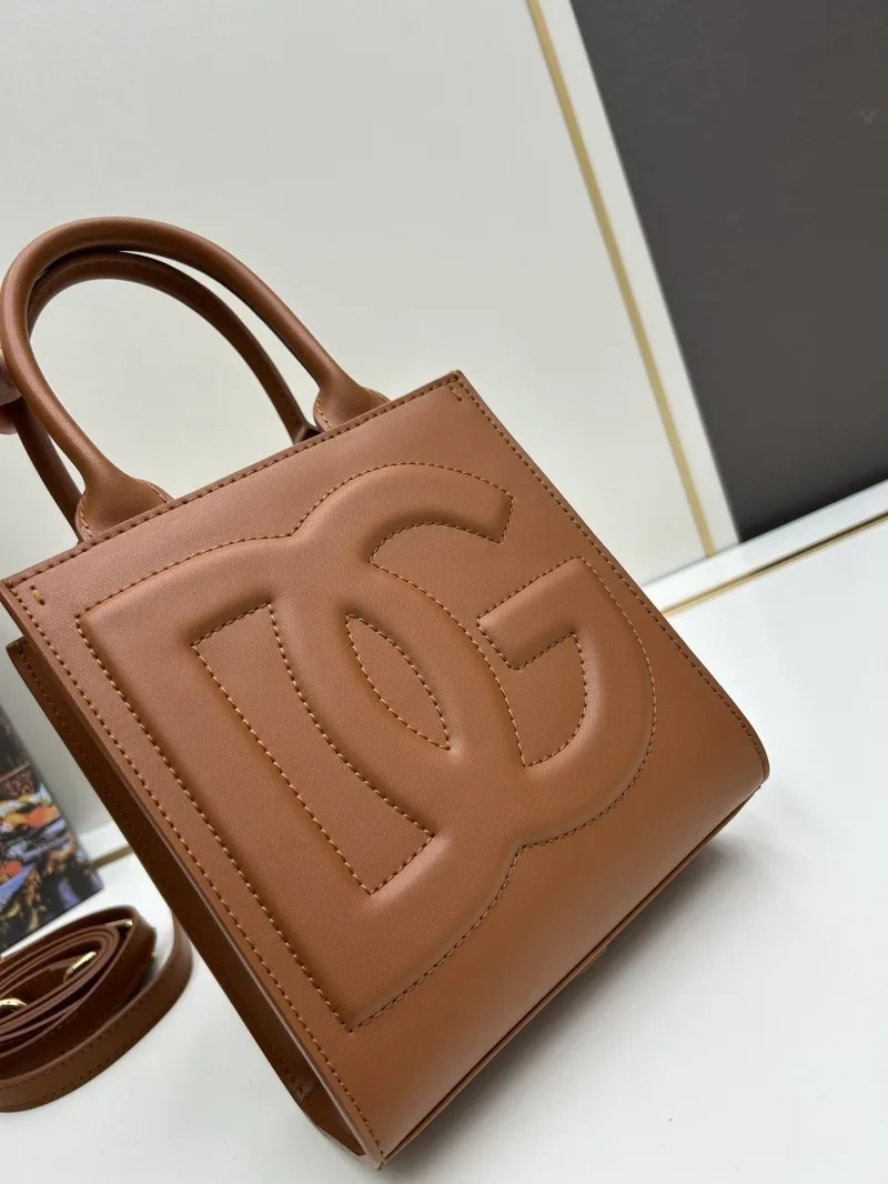 D&G Brown Leather Mini Tote Handbag - Image 4