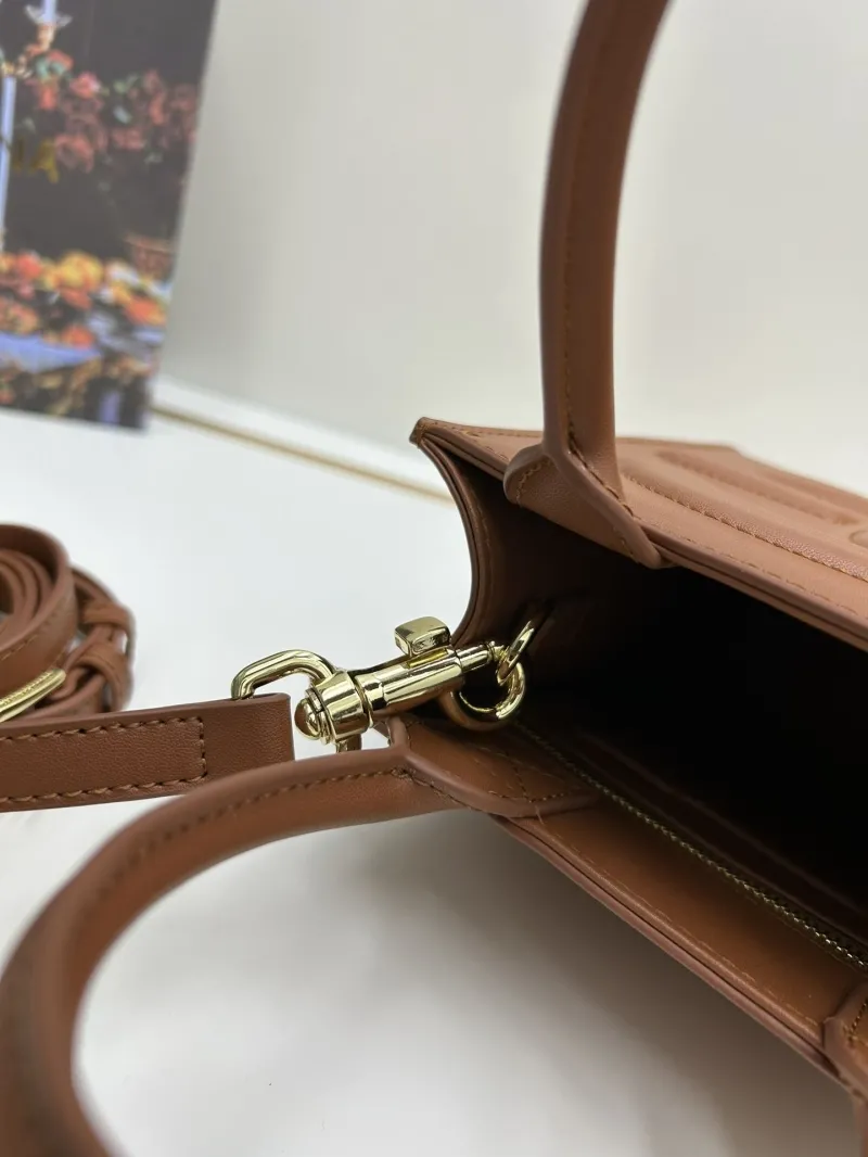 D&G Brown Leather Mini Tote Handbag - Image 6