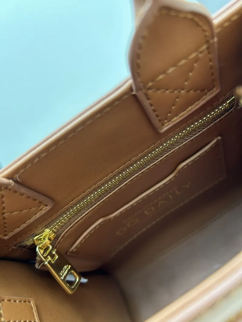 D&G Brown Leather Mini Tote Handbag - Image 8
