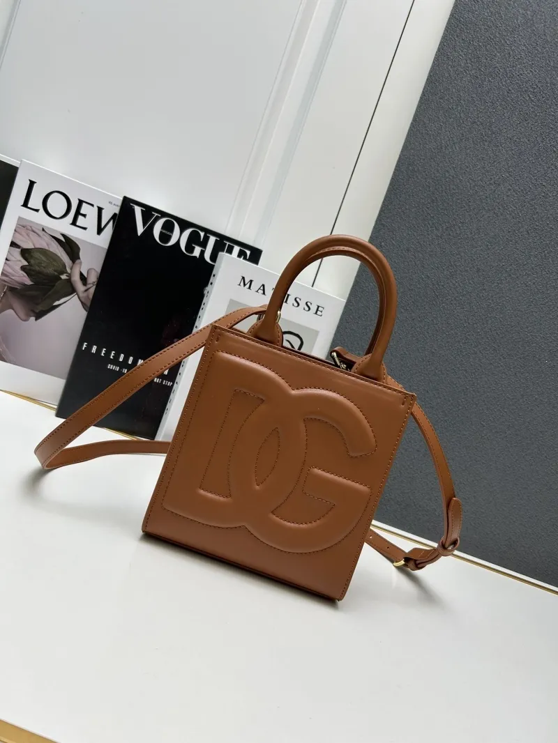 D&G Brown Leather Mini Tote Crossbody Bag 280
