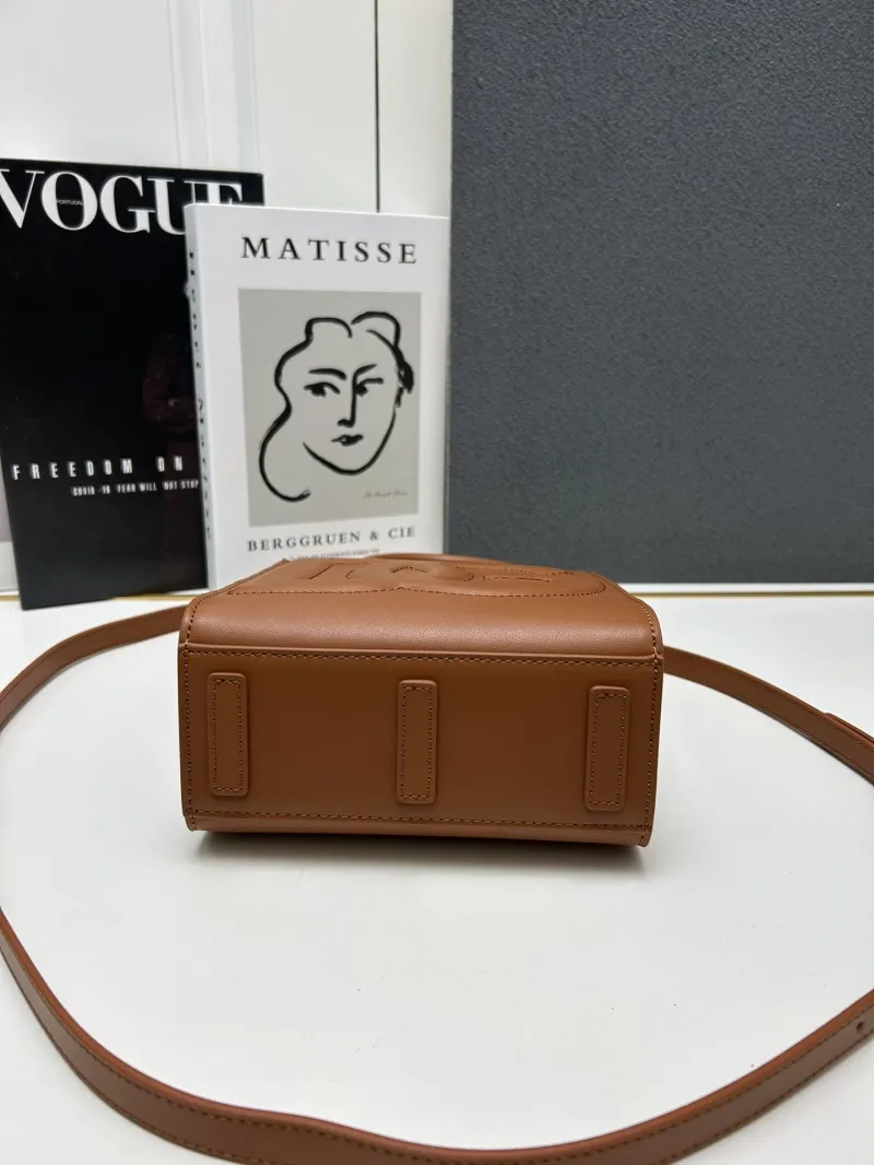 D&G Brown Leather Mini Tote Crossbody Bag 280 - Image 7