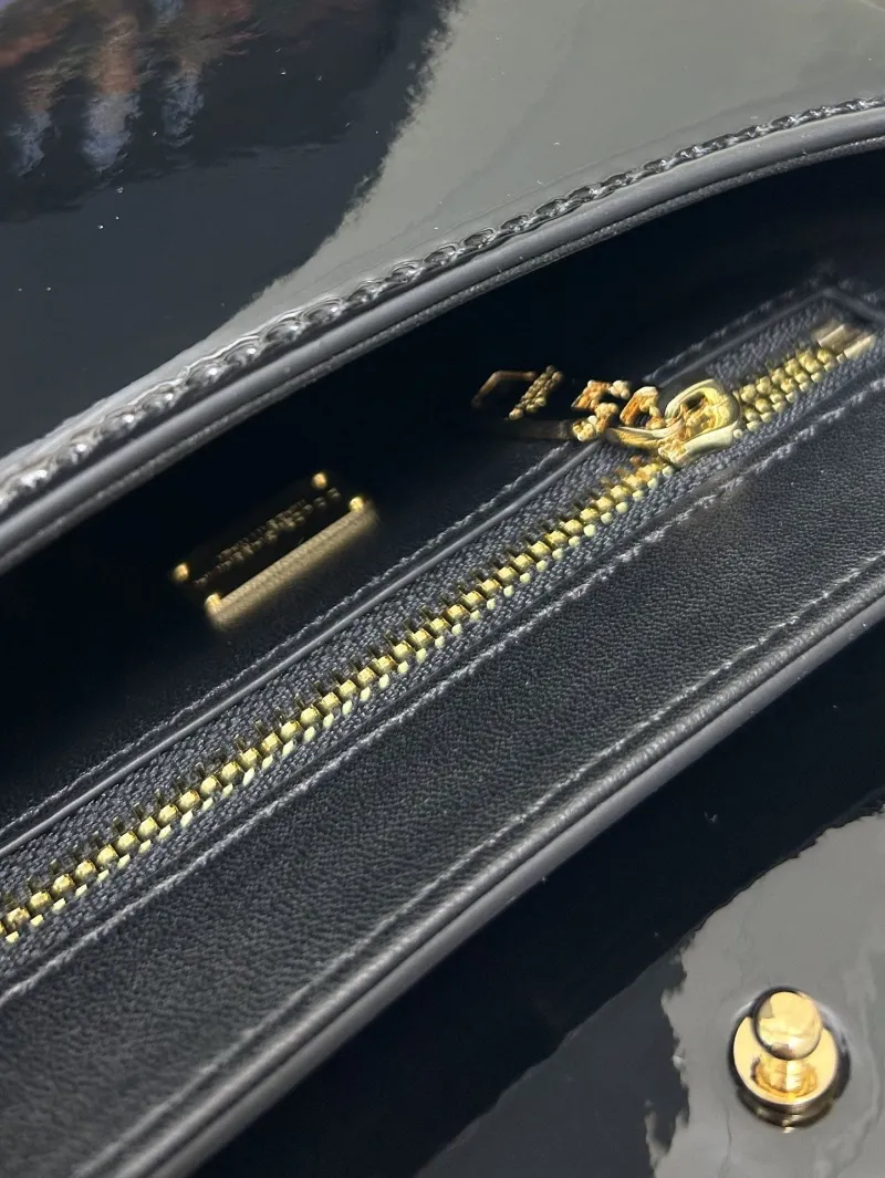 Dolce & Gabbana Black Patent Leather Top Handle Handbag 6658 - Image 9