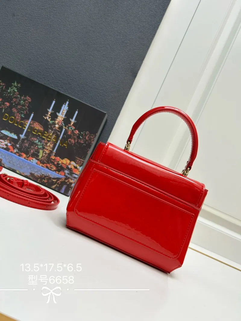 Alternative view of Dolce Gabbana Red Patent Leather Top Handle Bag Model 6658
