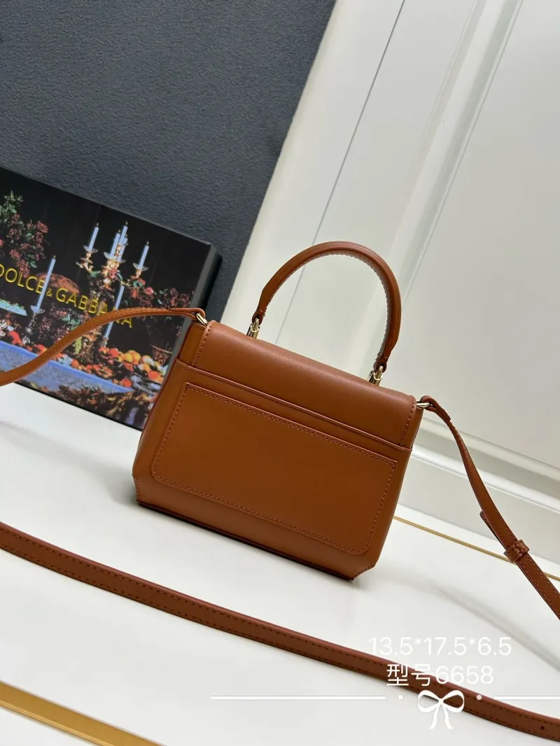 Alternative view of Dolce & Gabbana Brown Leather Crossbody Handbag Model 6658
