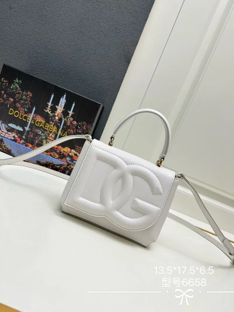 Dolce & Gabbana White Leather Handbag 6658