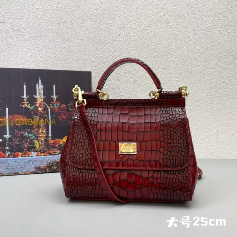 Dolce & Gabbana Large Red Crocodile Handbag