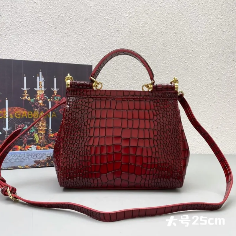 Alternative view of Dolce & Gabbana Large Red Crocodile Handbag