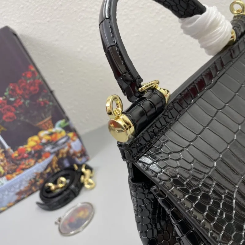 Dolce & Gabbana Black Crocodile Handle Bag 319 - Image 5