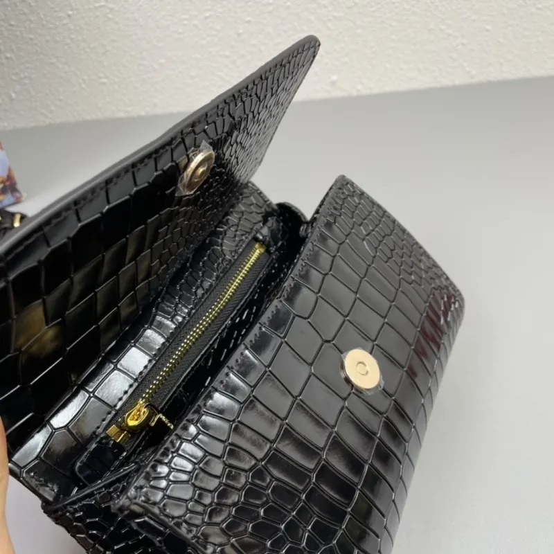 Dolce & Gabbana Black Crocodile Handle Bag 319 - Image 8