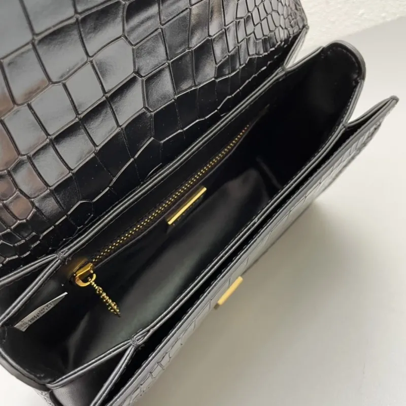 Dolce & Gabbana Black Crocodile Top Handle Bag 320 - Image 8
