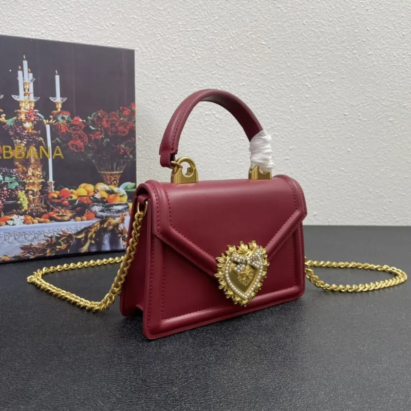 Alternative view of D&G Maroon Leather Top Handle Crossbody Bag 328