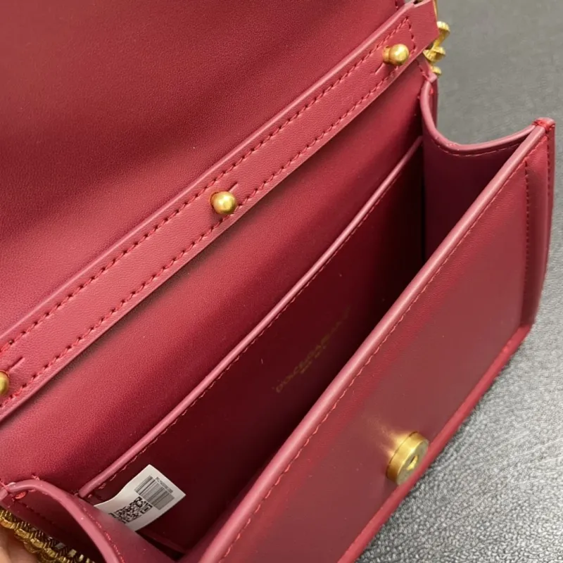 D&G Maroon Leather Top Handle Crossbody Bag 328 - Image 9