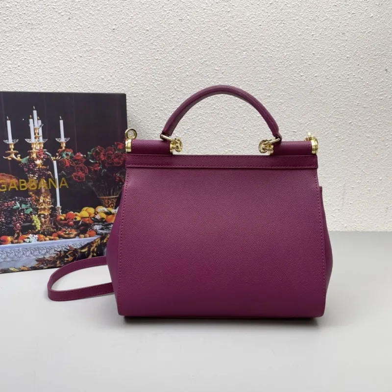 Alternative view of Dolce Gabbana Purple Leather Top Handle Handbag 331