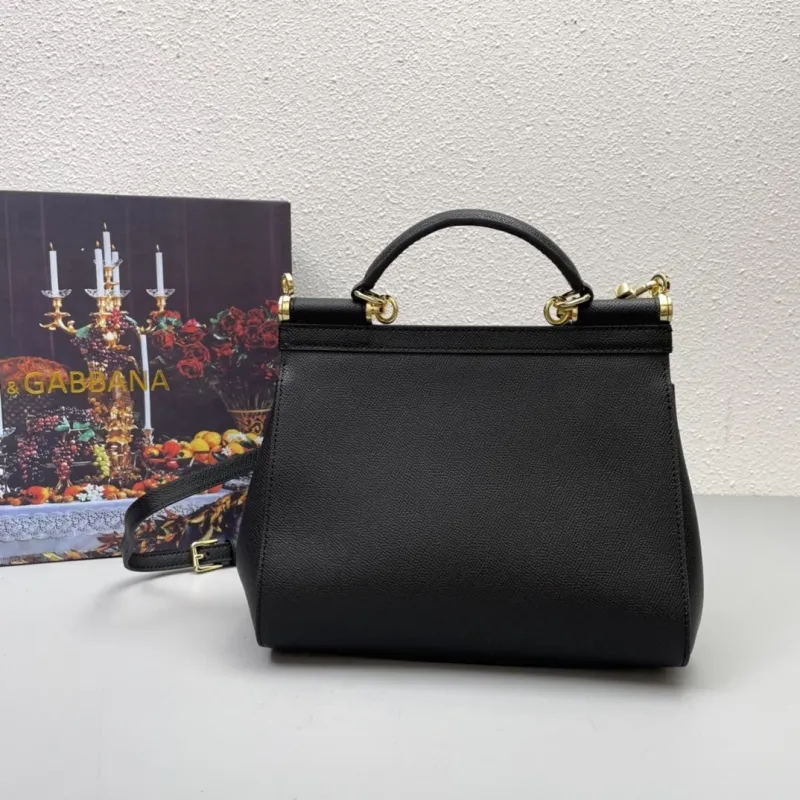 Alternative view of Dolce Gabbana Black Leather Handbag 332