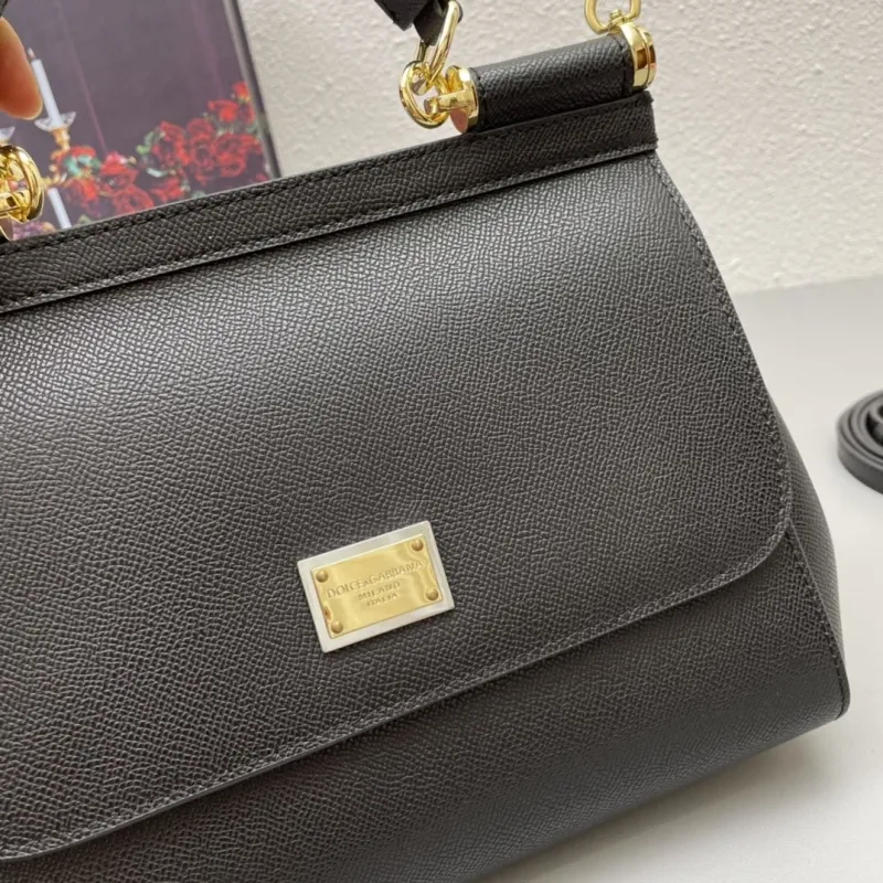 Dolce Gabbana Black Leather Handbag 332 - Image 4