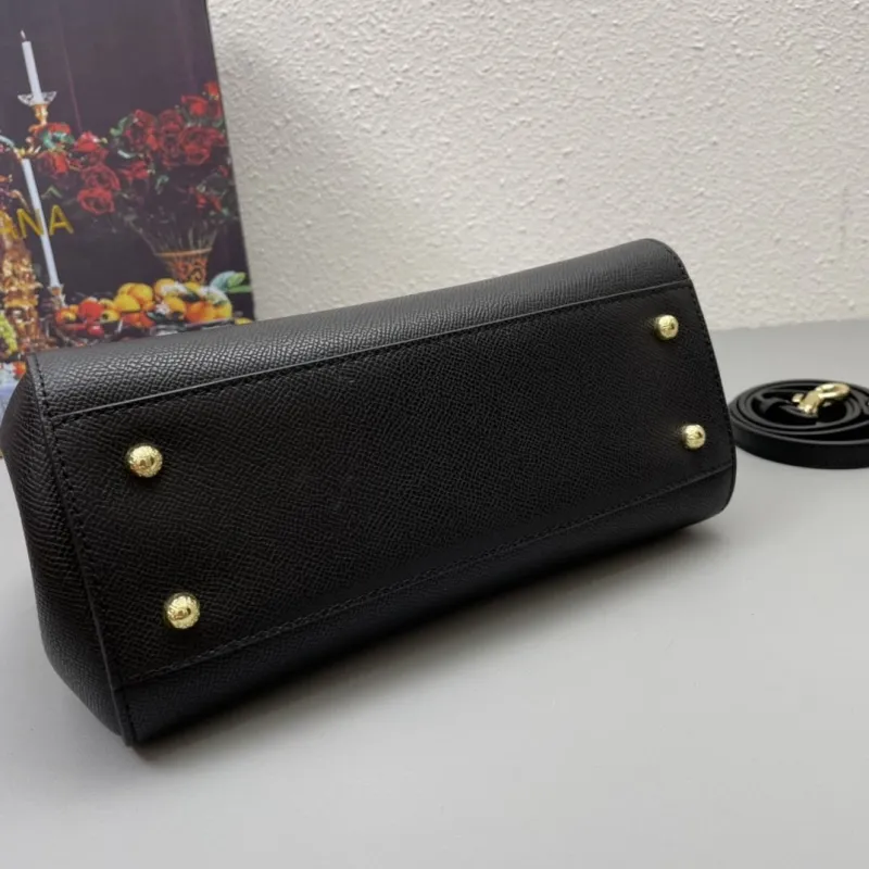 Dolce Gabbana Black Leather Handbag 332 - Image 6