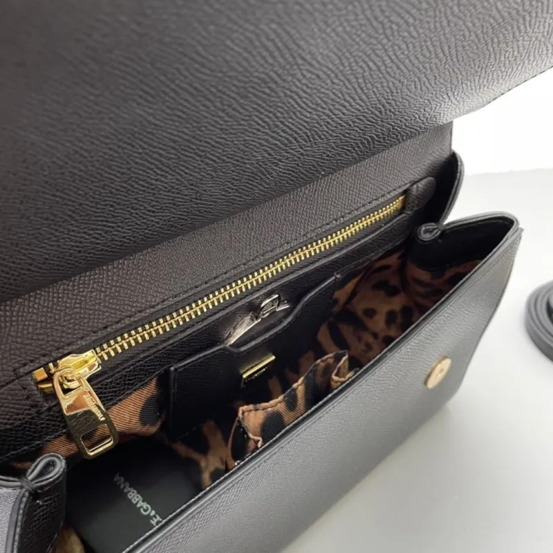 Dolce Gabbana Black Leather Handbag 332 - Image 7