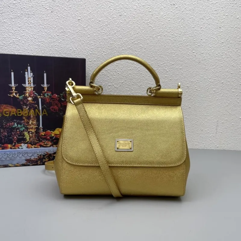 Dolce & Gabbana Gold Top Handle Shoulder Bag 333