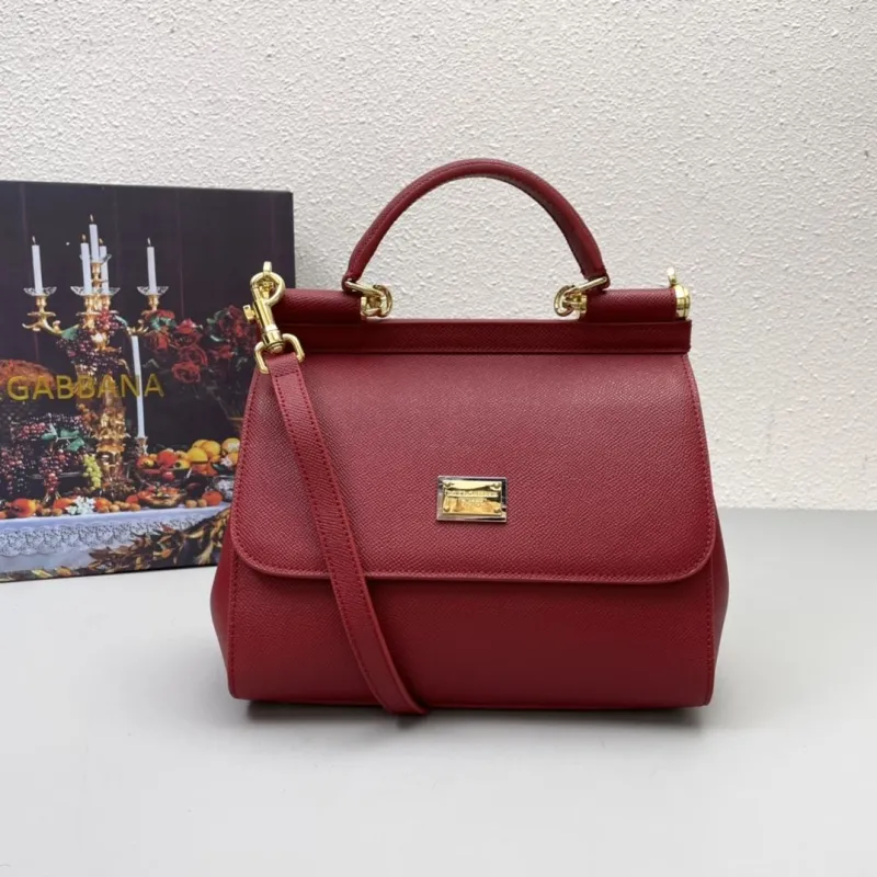 Dolce Gabbana Burgundy Handbag 336